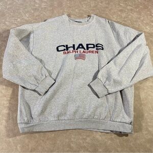 Chaps Ralph‎ Lauren Big Logo Grey SweatShirt Size XL